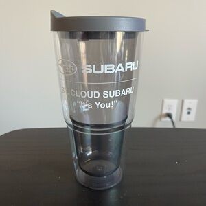 New Subaru 24 oz Travel Car Tumbler Drink Cup Cold Hot Clear Gray Lid